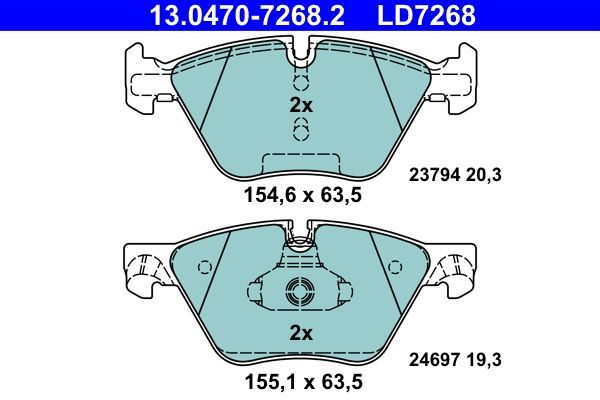 Гальмівні колодки дискові ATE 13047072682 - zapix