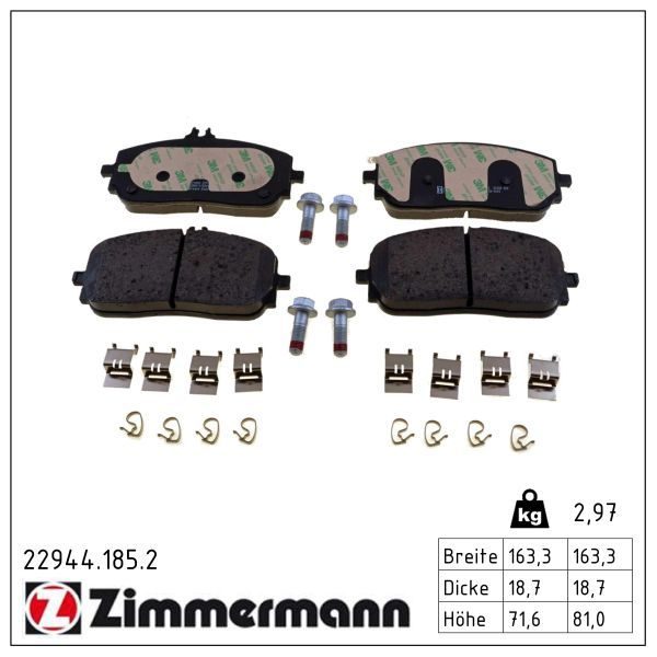 Гальмівні колодки дискові ZIMMERMANN 229441852 - zapix
