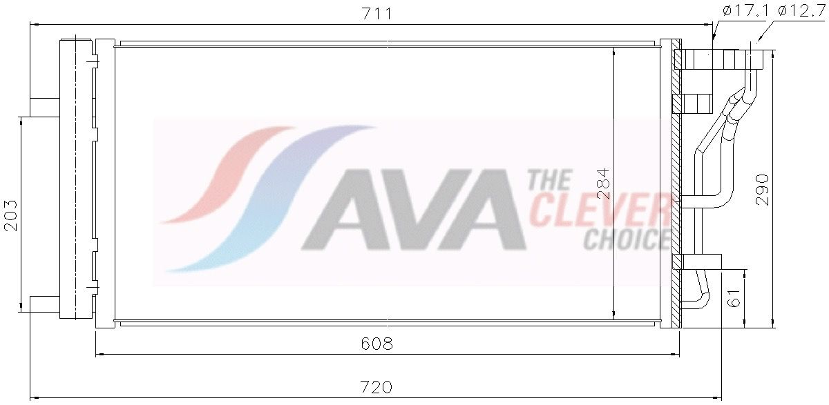 Радіатор кондиціонера AVA QUALITY COOLING KA5355D - zapix