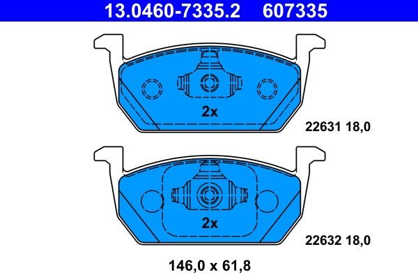 Гальмівні колодки дискові ATE 13046073352 - zapix