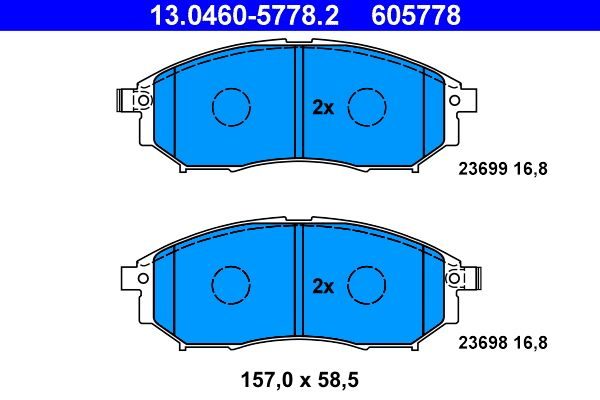Гальмівні колодки дискові ATE 13046057782 - zapix