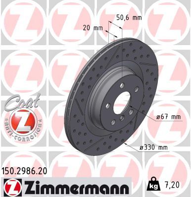 Гальмівний диск ZIMMERMANN 150298620 - zapix