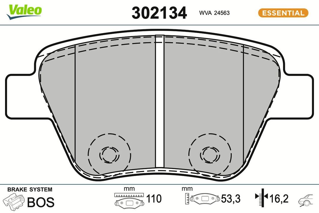 Гальмівні колодки дискові VALEO 302134