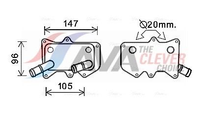 Оливний радіатор двигуна AVA QUALITY COOLING KA3215 - zapix
