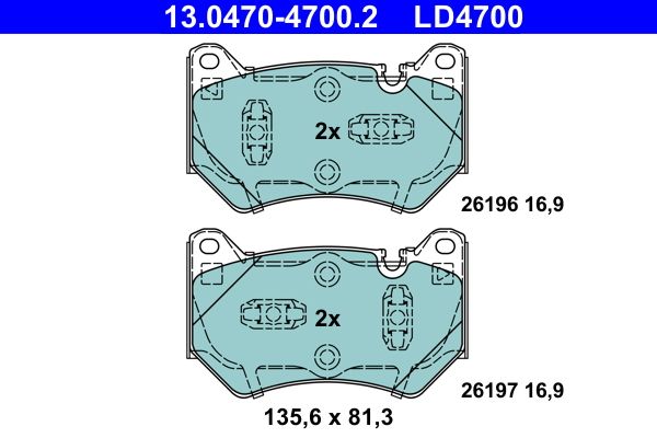 Гальмівні колодки дискові ATE 13047047002 - zapix