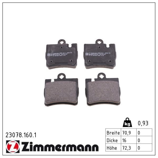 Гальмівні колодки дискові ZIMMERMANN 230781601 - zapix