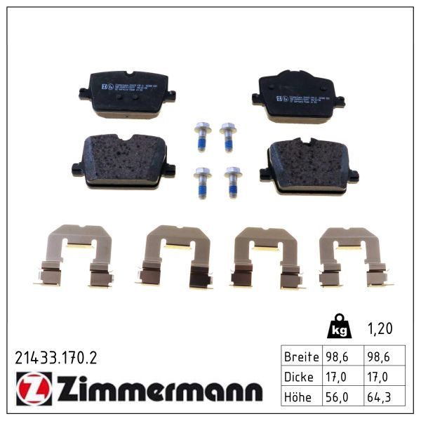 Гальмівні колодки дискові ZIMMERMANN 214331702 - zapix