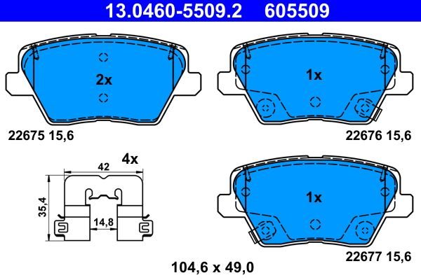 Гальмівні колодки дискові ATE 13046055092 - zapix