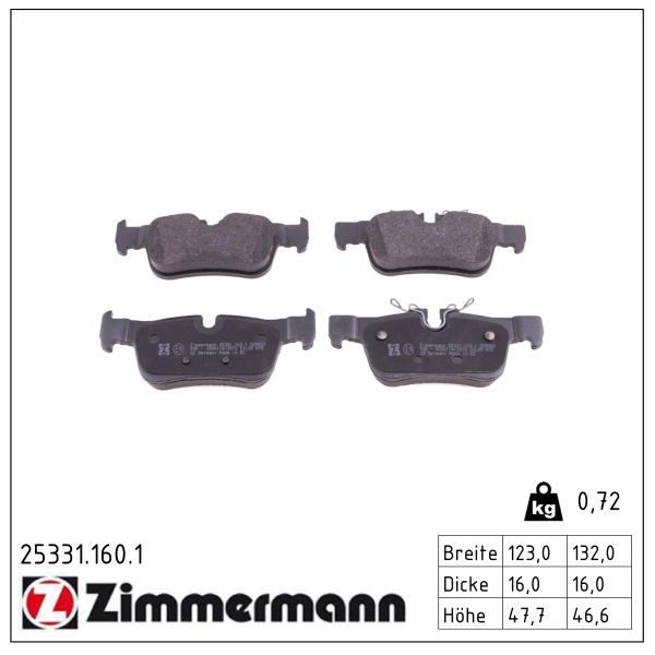 Гальмівні колодки дискові ZIMMERMANN 253311601 - zapix
