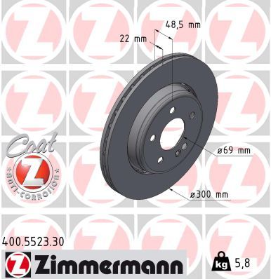 Гальмівний диск ZIMMERMANN 400552330 - zapix