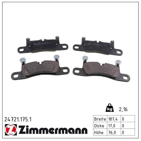 Гальмівні колодки дискові ZIMMERMANN 247211751 - zapix