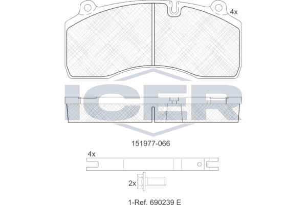 Гальмівні колодки дискові ICER 151977066 - zapix