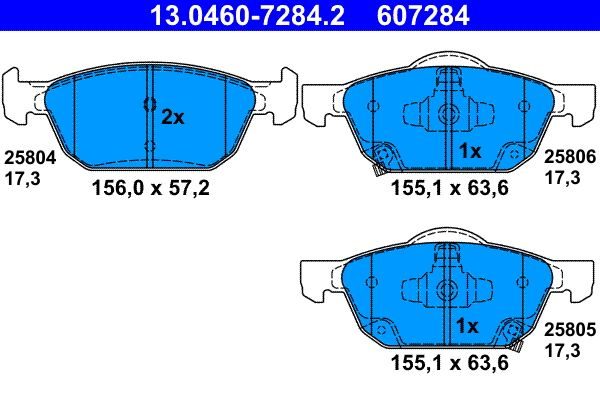 Гальмівні колодки дискові ATE 13046072842 - zapix