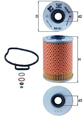 Оливний фільтр MAHLE OX151D - zapix