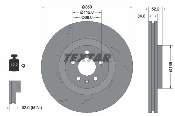 Гальмівний диск TEXTAR 92319005 - zapix