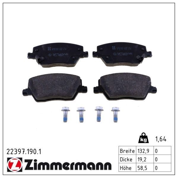 Гальмівні колодки дискові ZIMMERMANN 223971901 - zapix