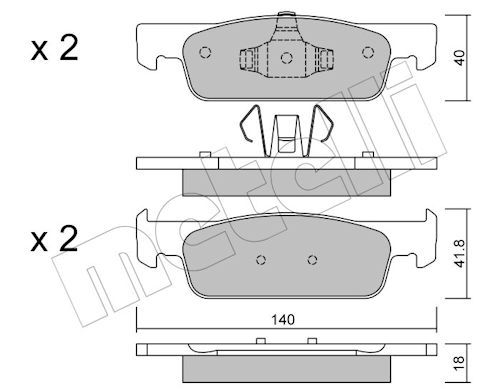Гальмівні колодки дискові METELLI 2209750 - zapix