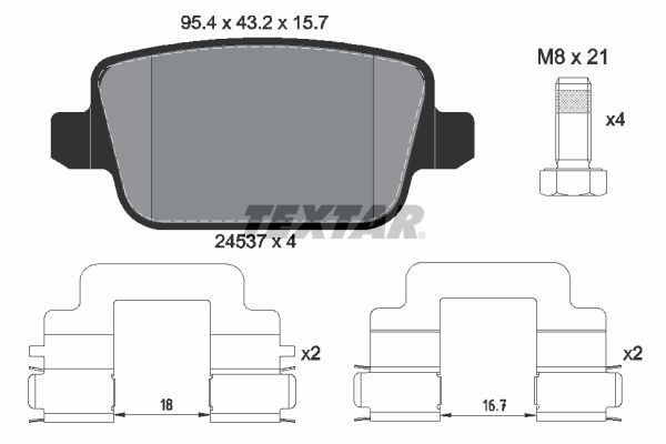 Гальмівні колодки дискові TEXTAR 2453703 - zapix