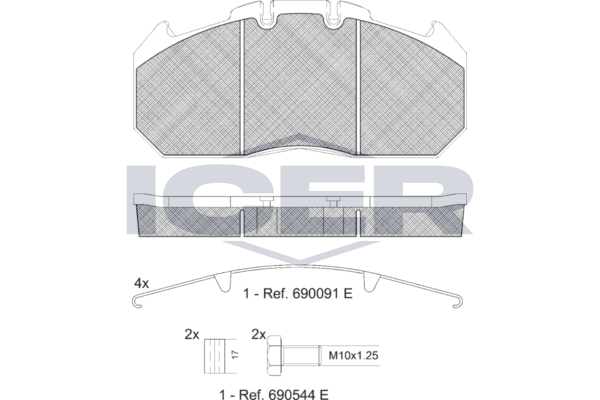 Гальмівні колодки дискові ICER 151405066 - zapix