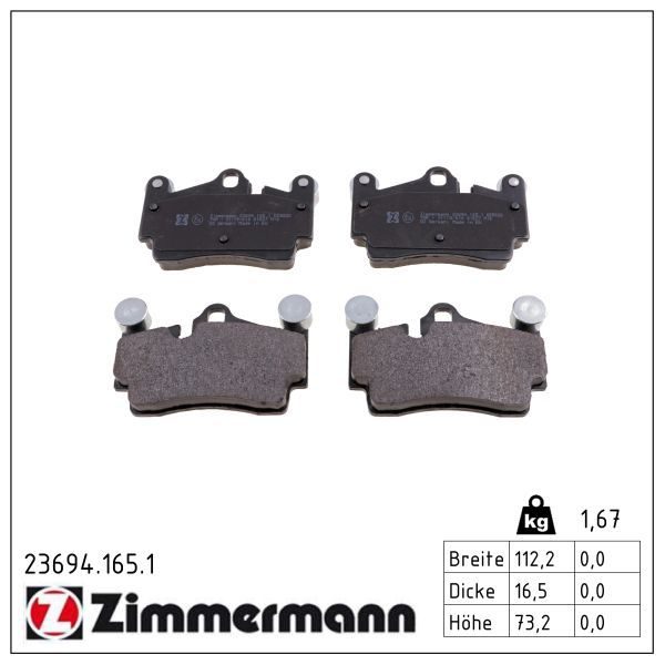 Гальмівні колодки дискові ZIMMERMANN 236941651 - zapix