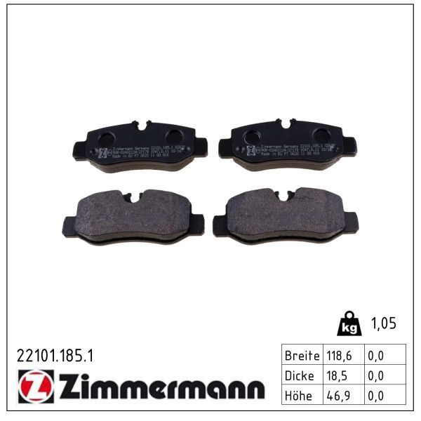 Гальмівні колодки дискові ZIMMERMANN 221011851 - zapix