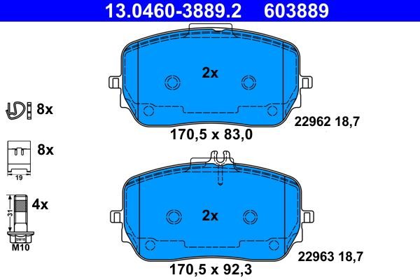 Гальмівні колодки дискові ATE 13046038892 - zapix