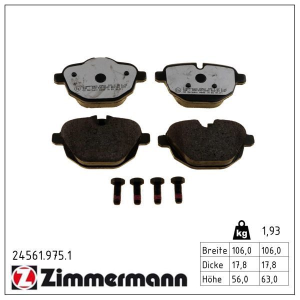 Гальмівні колодки дискові ZIMMERMANN 245619751 - zapix