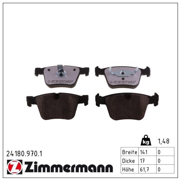 Гальмівні колодки дискові ZIMMERMANN 241809701 - zapix