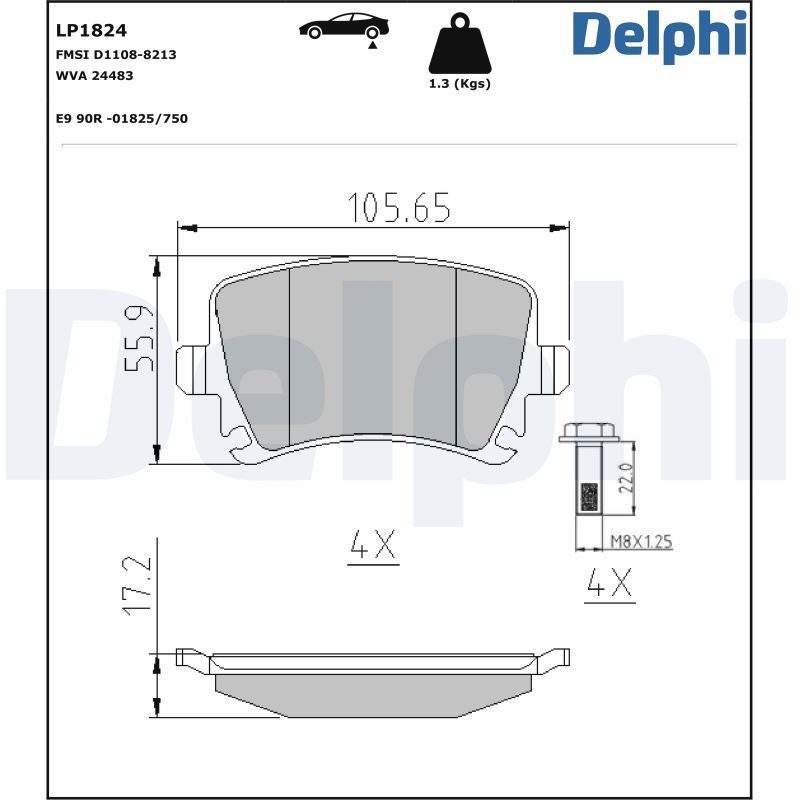 Гальмівні колодки дискові DELPHI LP1824