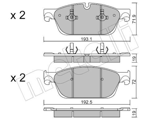 Гальмівні колодки дискові METELLI 2209670 - zapix