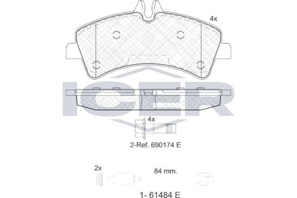 Гальмівні колодки дискові ICER 141849203 - zapix