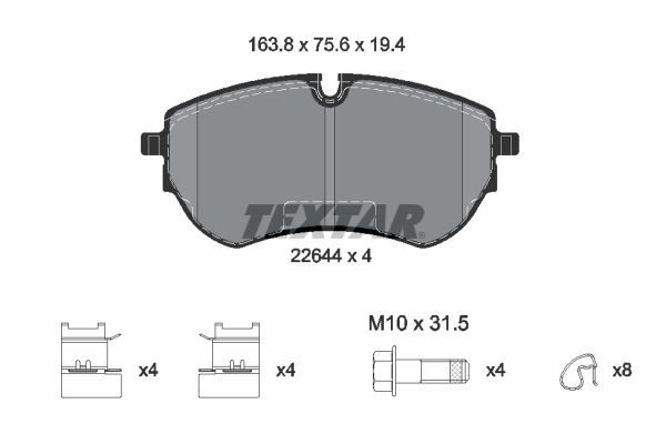 Гальмівні колодки дискові TEXTAR 2264401 - zapix