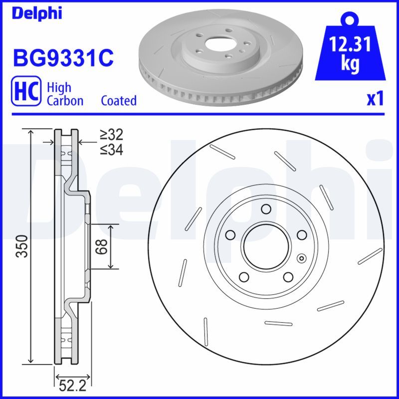 Гальмівний диск DELPHI BG9331C
