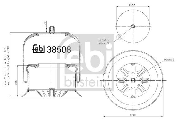 Пневматична підвіска FEBI BILSTEIN 38508 - zapix