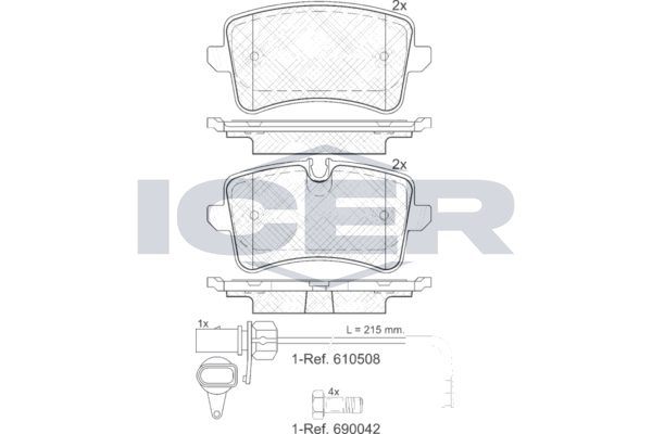 Гальмівні колодки дискові ICER 181986203 - zapix