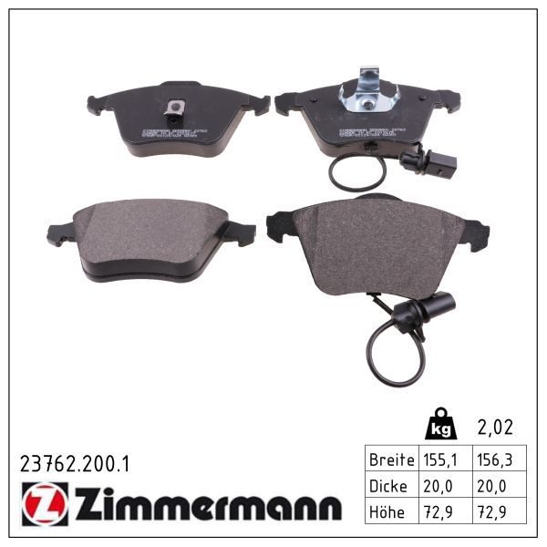 Гальмівні колодки дискові ZIMMERMANN 237622001 - zapix