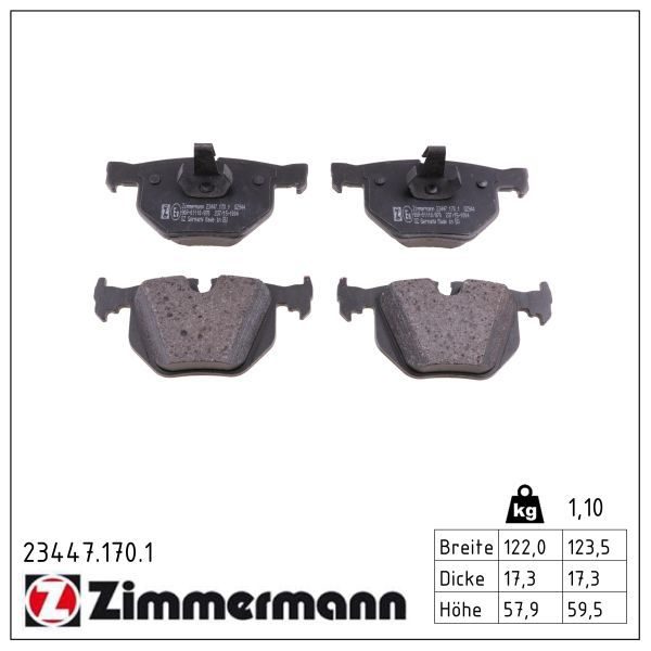 Гальмівні колодки дискові ZIMMERMANN 234471701 - zapix