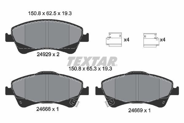 Гальмівні колодки дискові TEXTAR 2466801 - zapix
