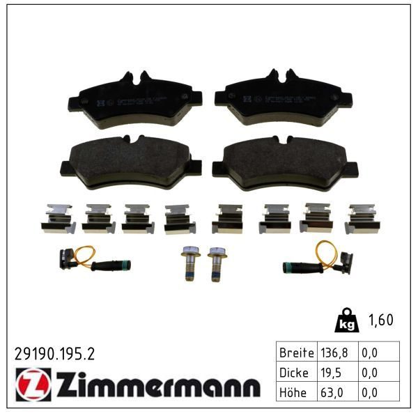 Гальмівні колодки дискові ZIMMERMANN 291901952 - zapix