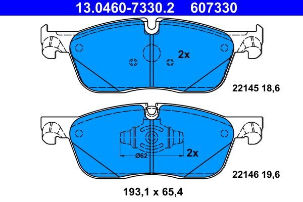 Гальмівні колодки дискові ATE 13046073302 - zapix