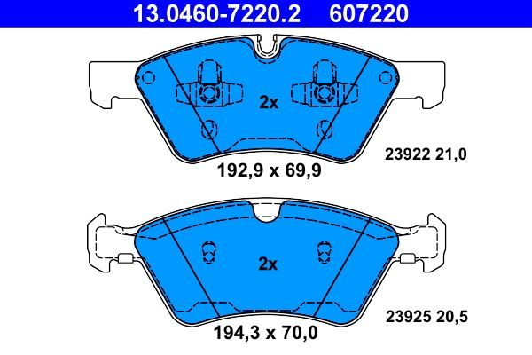 Гальмівні колодки дискові ATE 13046072202 - zapix