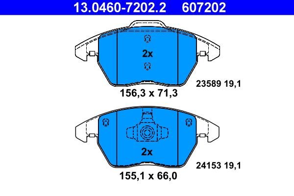 Гальмівні колодки дискові ATE 13046072022 - zapix