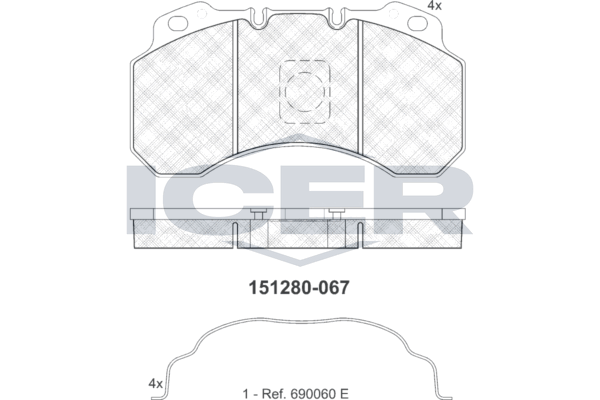 Гальмівні колодки дискові ICER 151280067 - zapix