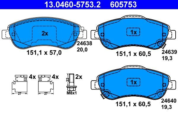 Гальмівні колодки дискові ATE 13046057532 - zapix
