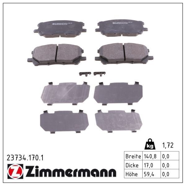 Гальмівні колодки дискові ZIMMERMANN 237341701 - zapix