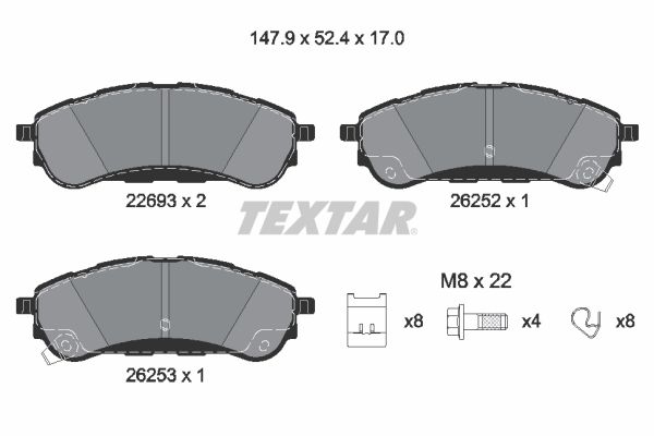Гальмівні колодки дискові TEXTAR 2269301 - zapix
