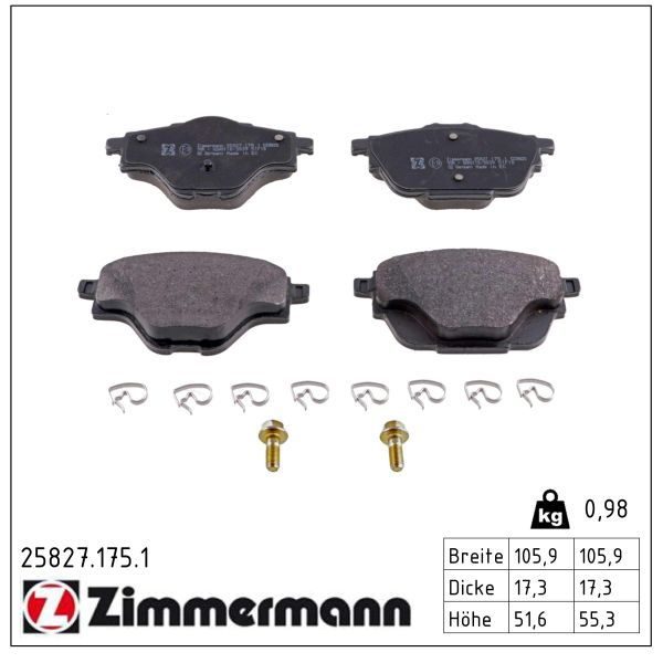 Гальмівні колодки дискові ZIMMERMANN 258271751 - zapix