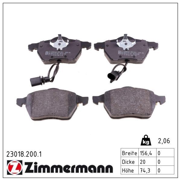 Гальмівні колодки дискові ZIMMERMANN 230182001 - zapix