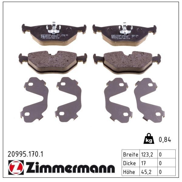 Гальмівні колодки дискові ZIMMERMANN 209951701 - zapix