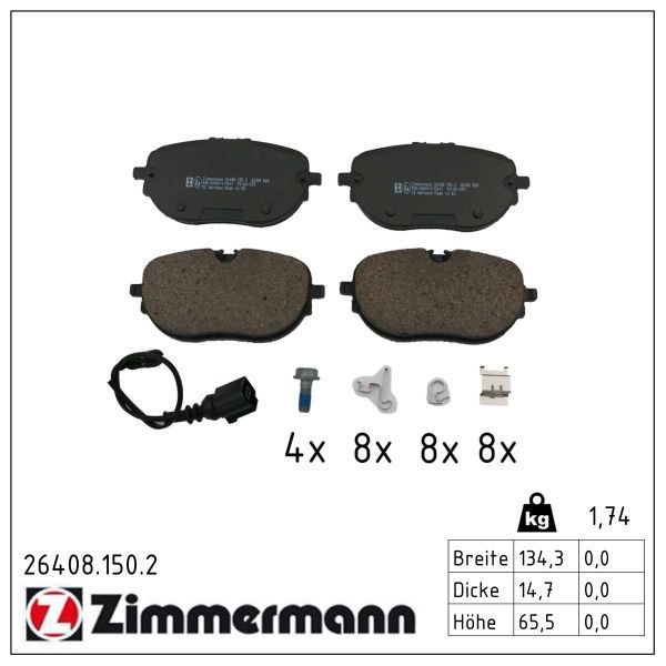Гальмівні колодки дискові ZIMMERMANN 264081502 - zapix